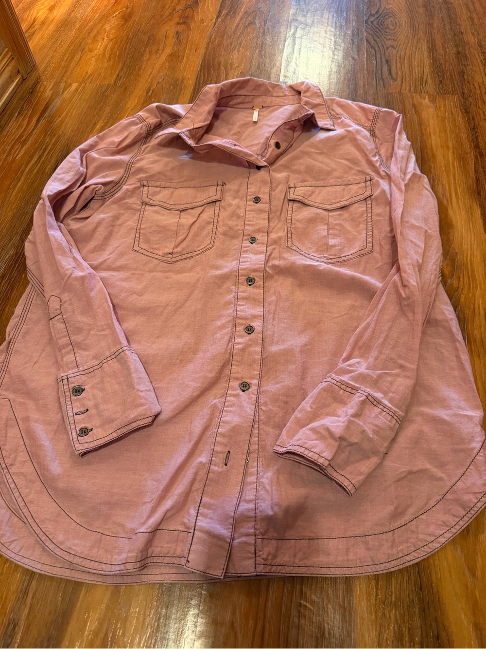 Free People Women's Button-Down Shirt in Dusty Rose